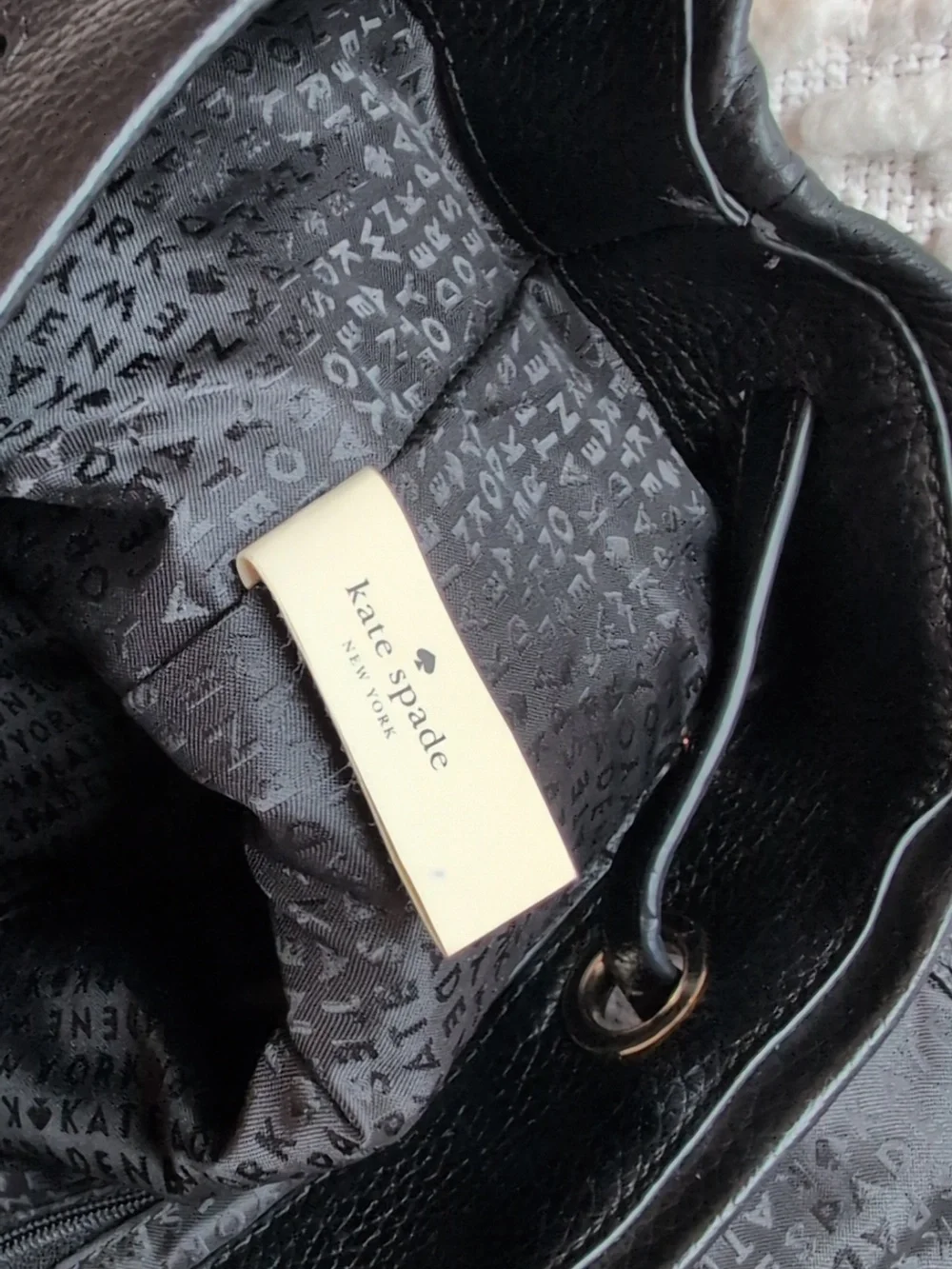 Kate Spade Chester Street Kacy Black Pebbled Leather Backpack Small Adjustable